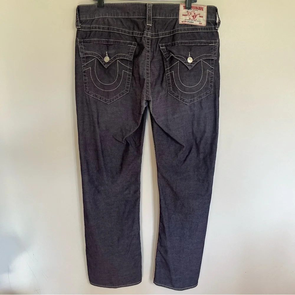 Men’s True Religion‎ Baggy Ribbed Straight Leg Pants Size 90’s Y2K Look 36 X 33